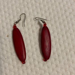 2/$10! Red dangling earrings